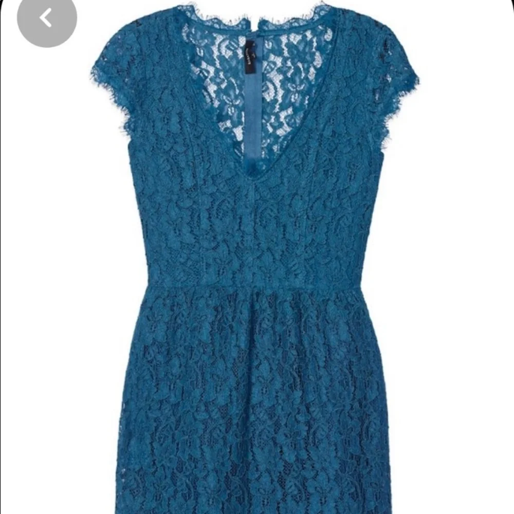 Babaton Navy Lace Cap Sleeve Mini Dress